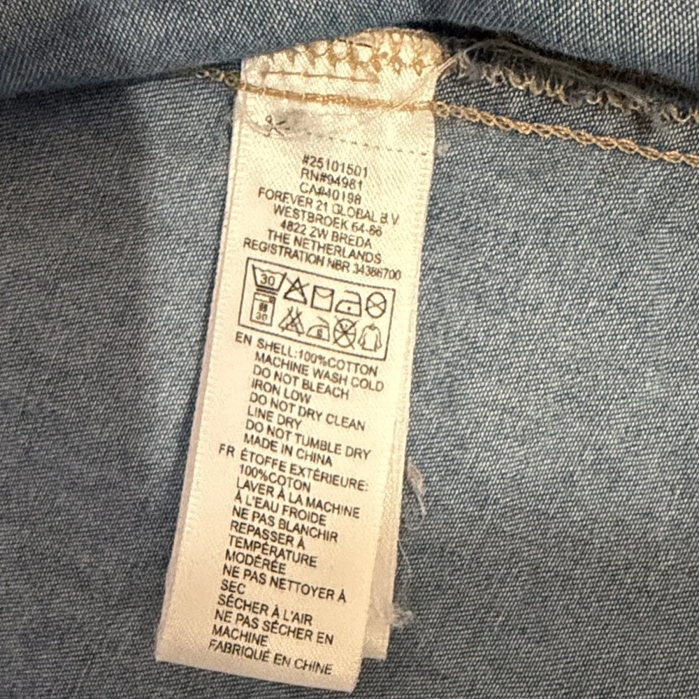 Forever 21 Washed Denim Button-Up Shirt - Blue - Picture 4 of 6